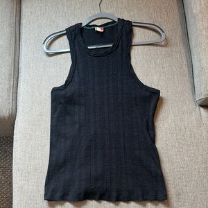 Pilcro Black Textured Tank Top